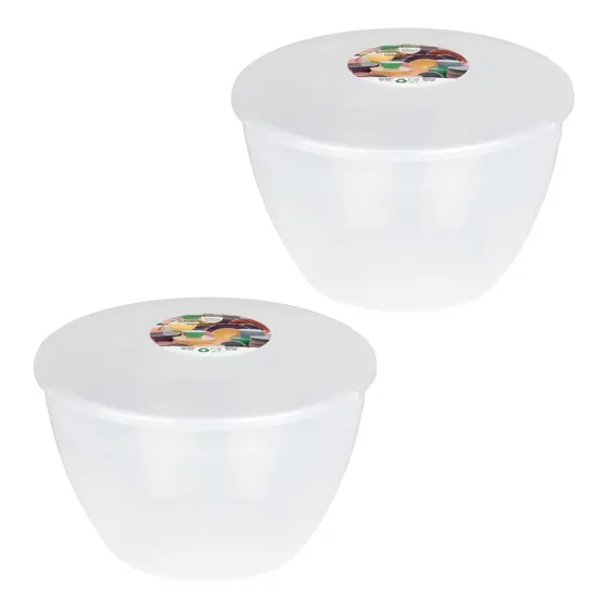 Cuenco Tapa Plastico Para Pudin 3 Pinta Transparente 2 Tazon