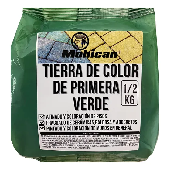 Tierra De Color Verde De Primera Bolsa 1/2 Kg