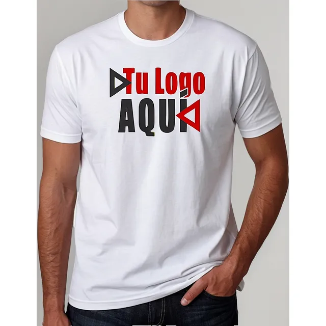 Remera Blanca Doble Estampado Sublimada Foto Imagen Logo