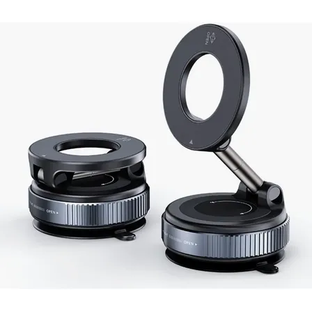 Suporte De Celular Magnético Rotativo 360 Ventosa P/ Carros Preto