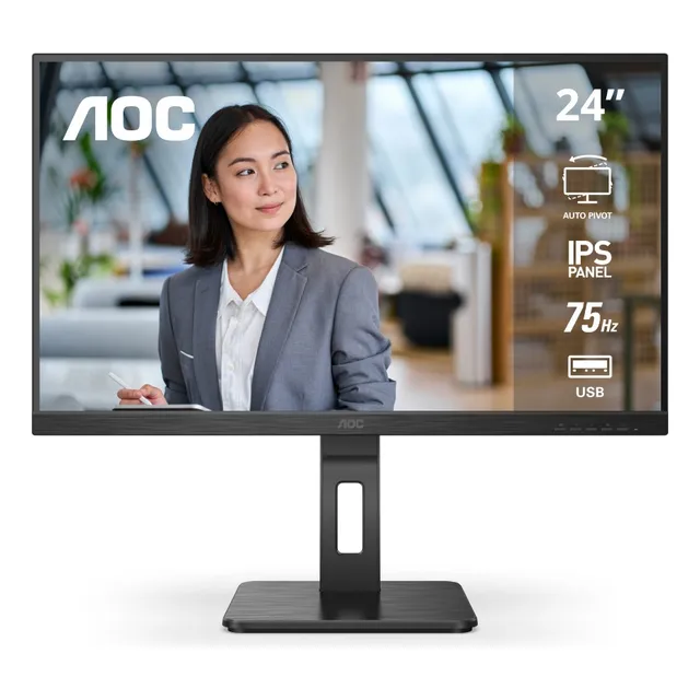 Monitor Pivot Aoc 24 Ips Fhd 75hz Negro