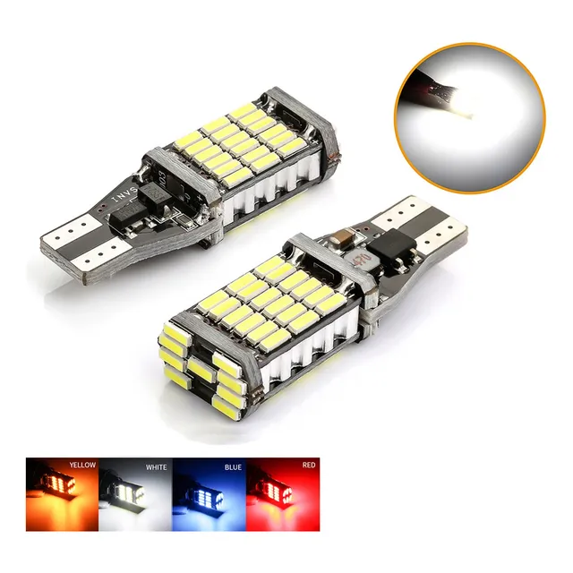 2 Foco Pellizco Revertir Canbus T15 No Error 45 Led 4014 Smd