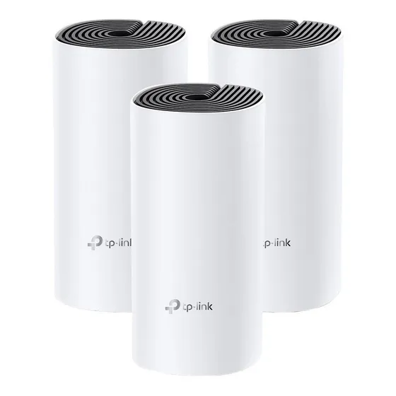 Kit de Roteadores Sistema Wi-fi Mesh Ac1200 Deco M4 (3-pack) Cor Branco/Preto Tp-link bivolt