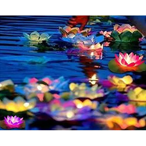 Flor Loto Led Flotante Superdream Alimentado Energ Ia In