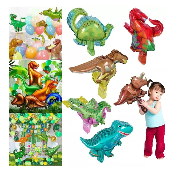 Kit 30 Globos Dinosaurios Metálicos Cumpleaños Peques Fiesta