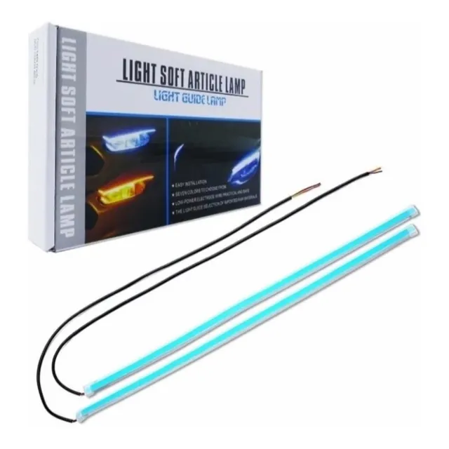 Kit Tiras Led Secuencial Blanco Ámbar Universal 45cm Autos