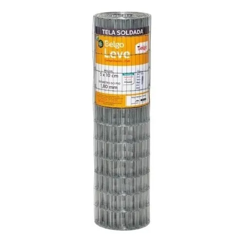 Tela Soldada Belgo Leve 10x5 Fio 1,80mm 1,52mx25m