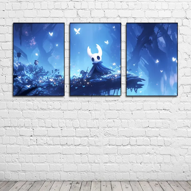 Cuadro Decorativo Videojuego Hollow Knight Set 3 Pzs M3556