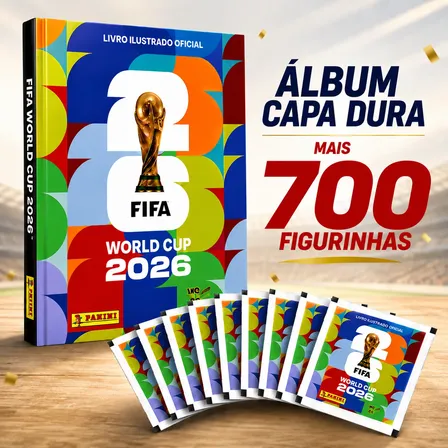 Kit Álbum Copa Do Mundo 2026 Capa Dura + 700 Figurinhas