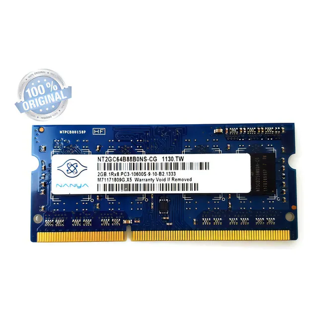 Memoria portátil 2gb Ddr3 1333 mhz 1rx8 PC3-10600s Nanya