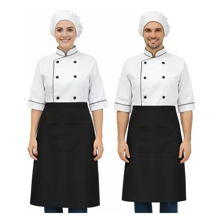Kit Dolma Com Saia E Touca Restaurante Chef Cozinha