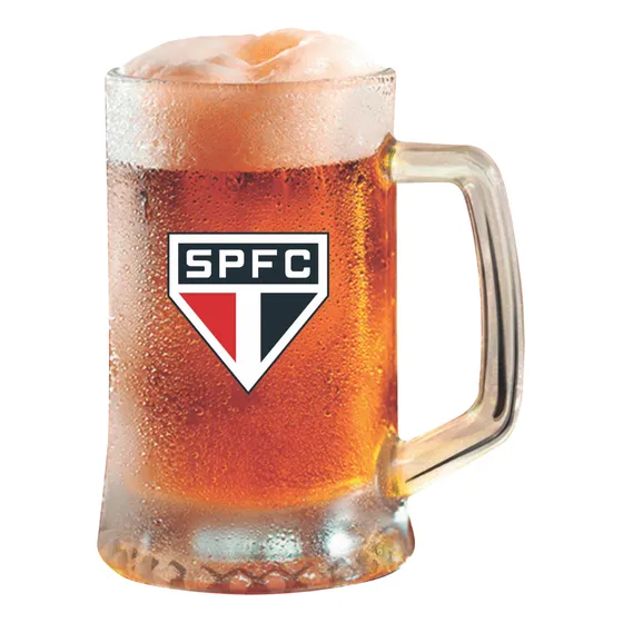 Caneca São Paulo vidro cerveja presente time oficial 345ml Maxim Globimport