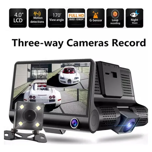 Camara Auto Seguridad Dvr Hd Dual Y Reversa Con Pantalla 4