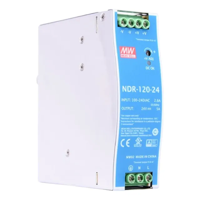 Fuente de alimentación Ndr-120-24 90-264vac Dc 24V 5A Mean Well 120 W