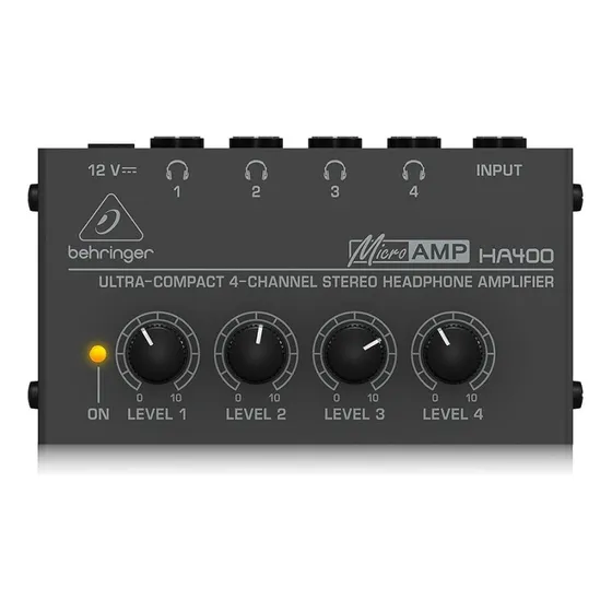 Behringer Amplificador P/audifonos 4ch Ha400 Negro 40 W