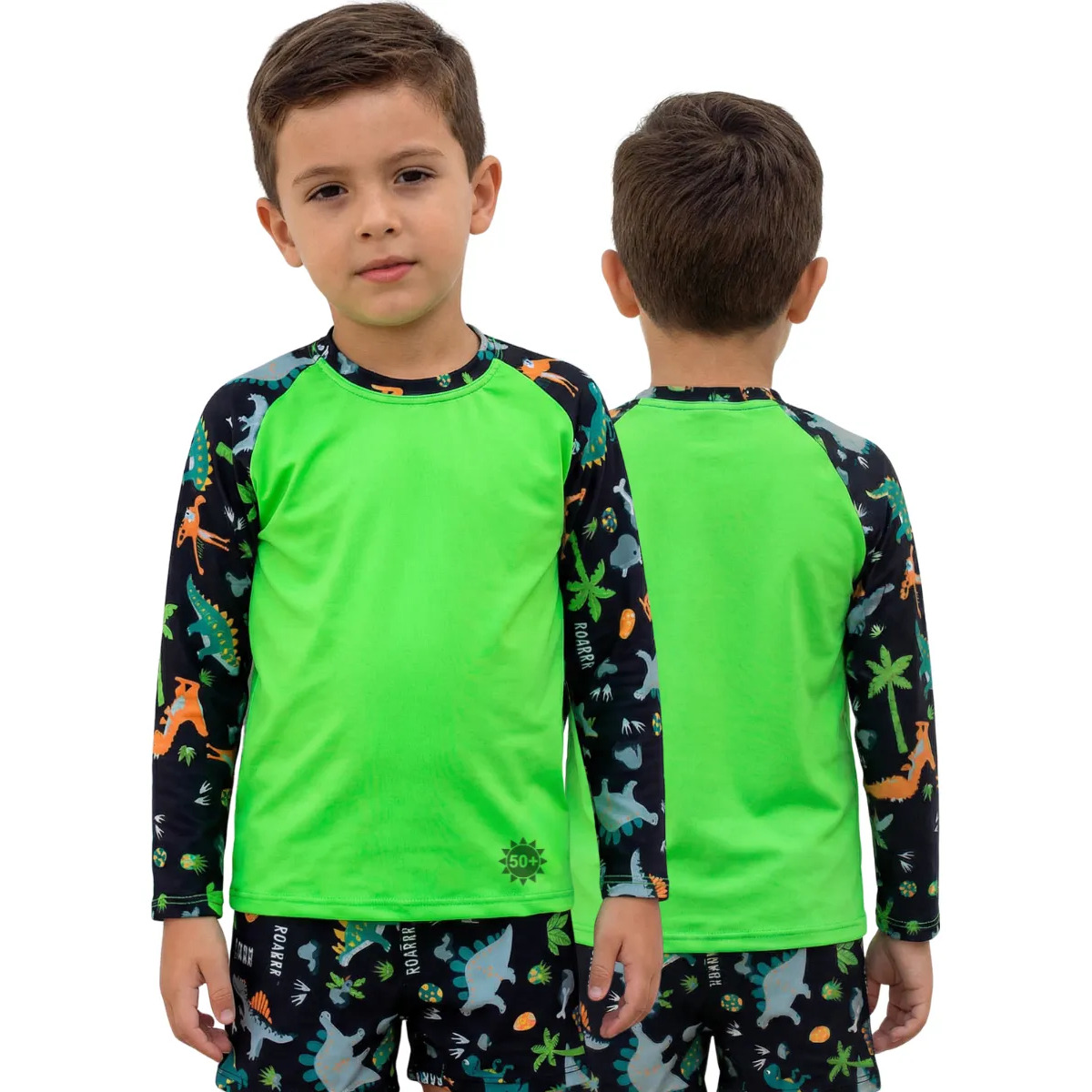 Conjunto Uv Camisa e sunga Infantil Juvenil Tam. 1 Ao 16 Anos - 5 cores