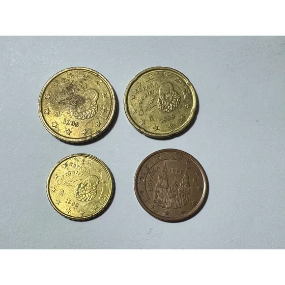 Espanha 50 20 10 E 5 Cents De Euro 1999 Ma340
