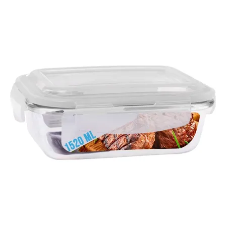 Pote Vidro 1520ml Vai Ao Forno, Microondas Retan C/tampa Cor Sortido