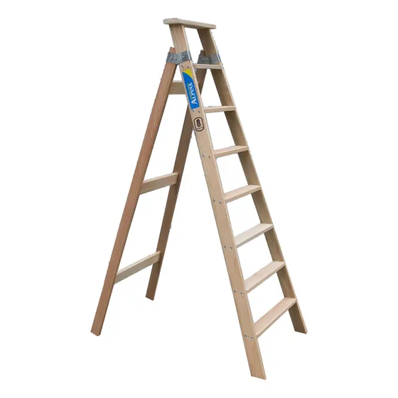 Escalera Familiar De Madera 8 Escalones Alpina Color Marrón