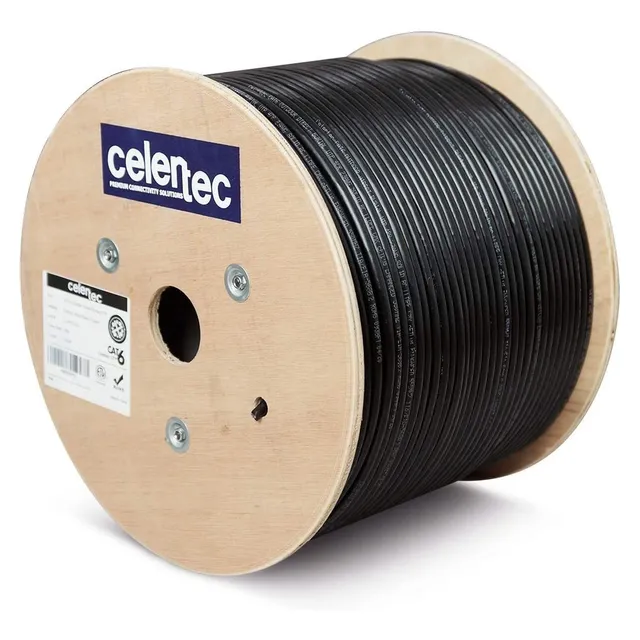 Cable Ethernet Celertec Cat6 500ft 23awg 550mhz -negro