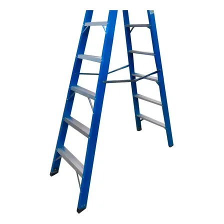 Escada De Fibra De Vidro 8 Degraus 2,40 M Americana Dupla