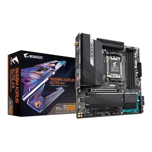 Placa Mãe Aorus Elite Ax Ice B650m Amd Socket Am5 Matx Cor Branco