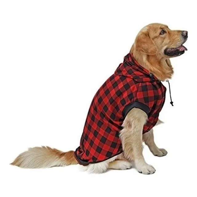 Pawz Grande Perro Tartan Camisa Escudo Sudadera Con Capucha 