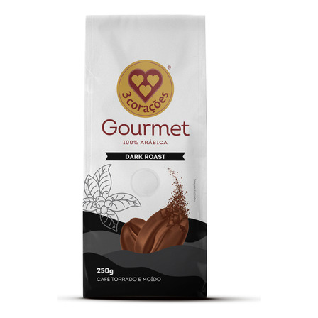 Café Torrado E Moído Dark Roast Gourmet 250g 3 Corações Café Torrado E Moído Dark Roast Gourmet 250g 3 Corações
