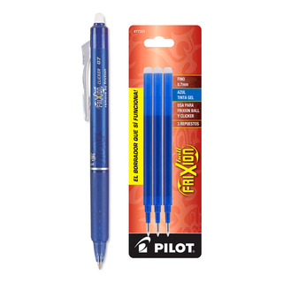 Pluma Borrable Pilot Frixion Clicker Térmica + 3 Repuestos Pluma Borrable Pilot Frixion Clicker Térmica + 3 Repuestos