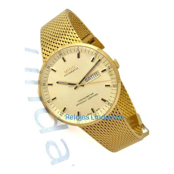 Reloj Mido Commander Icone Calibre 80 Dorado Seminuevo