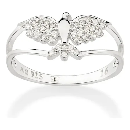 Anel Rommanel Espírito Santo Prata 925 Com Zircônias 810233