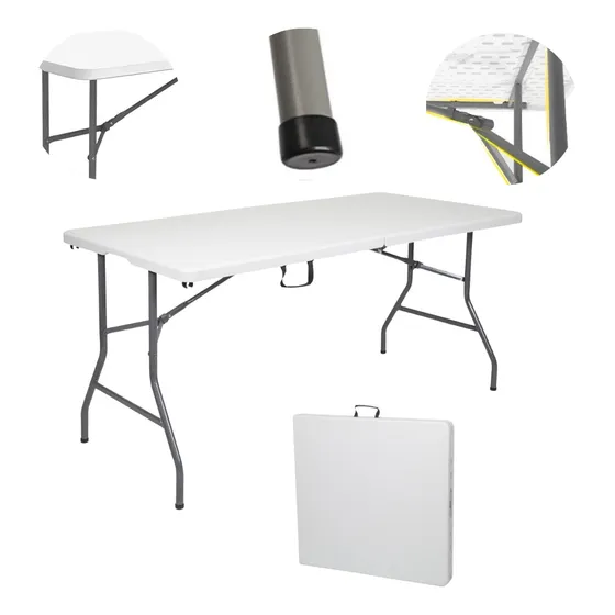 Mesa Plegable Para Picnic De Plastico Y Hierro