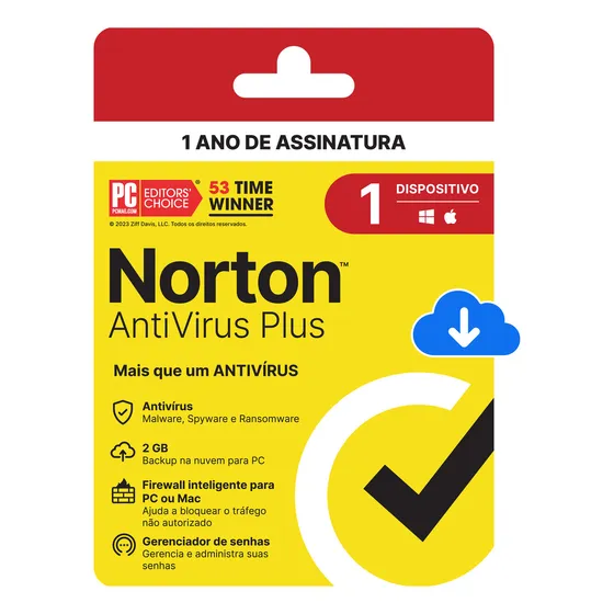 Norton Antivírus Plus 1 Dispositivo 1 Ano