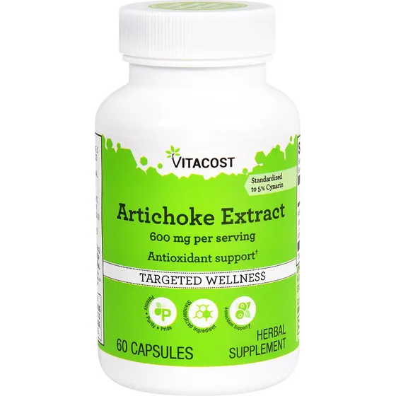 Suplemento Vitacost De Extracto De Alcachofa 600 Mg 60 Cápsu