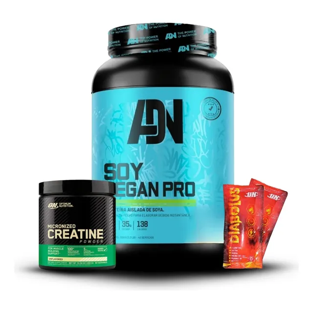 Soy Vegan Protein 1.5kg Cookies+creatina On 300gr+2 Diabolus Adn