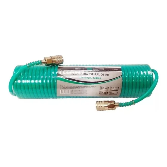 Mangueira De Ar P/ Compressor Pneumática Espiralada 10 Mts