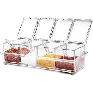 Especiero Rectangular Azucar Pimienta Acrilico Cocina Sal Especiero Rectangular Azucar Pimienta Acrilico Cocina Sal
