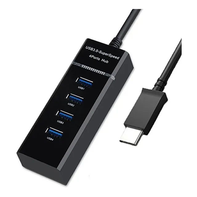 Hub Usb Tipo C Tipo Zapatilla Con 4 Puertos Usb 3.0 Tipo A