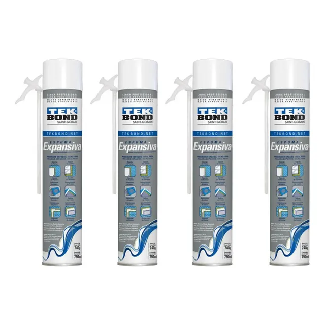 Espuma Expansiva De Poliuretano Tekbond 750ml X4und