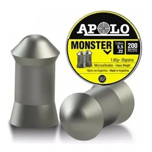 Chumbos Apolo Monster Ideal Para Caza  5.5 X 200 26grains