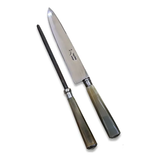 Juego De Cuchillo C/chaira Guampa N°16 (grabado En El Acto)