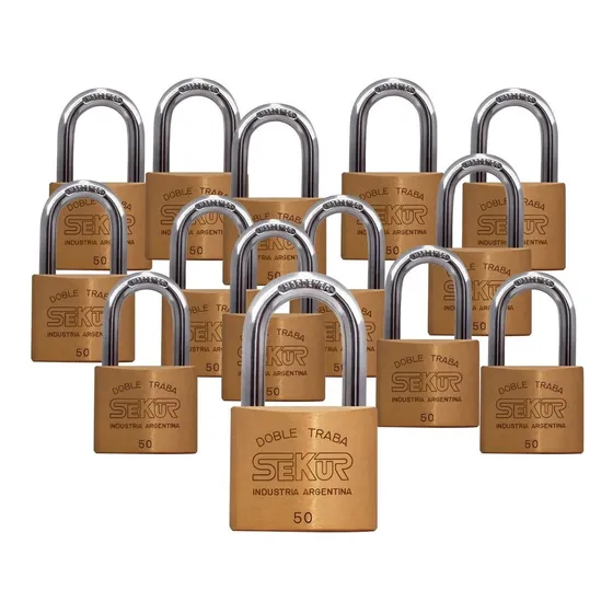 Candados Hermanados Sekur 50 Bronce Doble Traba Bolillas