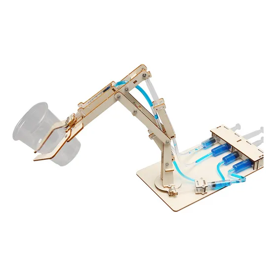 Brazo Robot Garra Hidraulica Para Armar Kit De Ciencia Stem