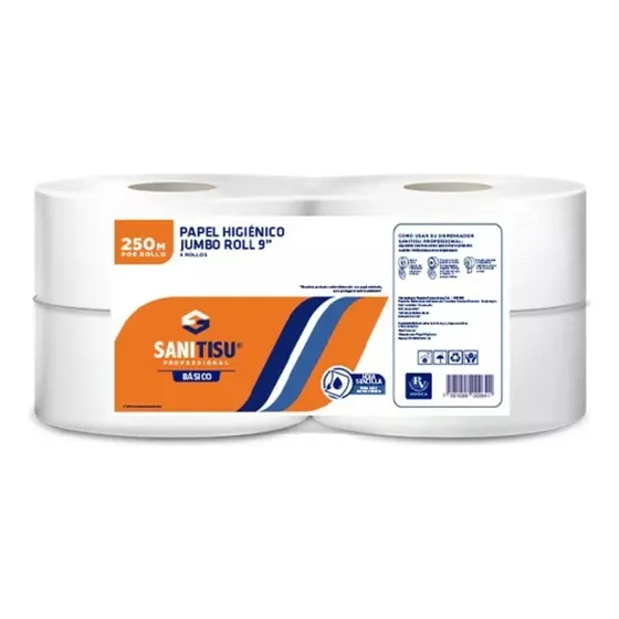Papel Higiénico Jumbo Roll 250 Mts Bulto 4 Rollos 