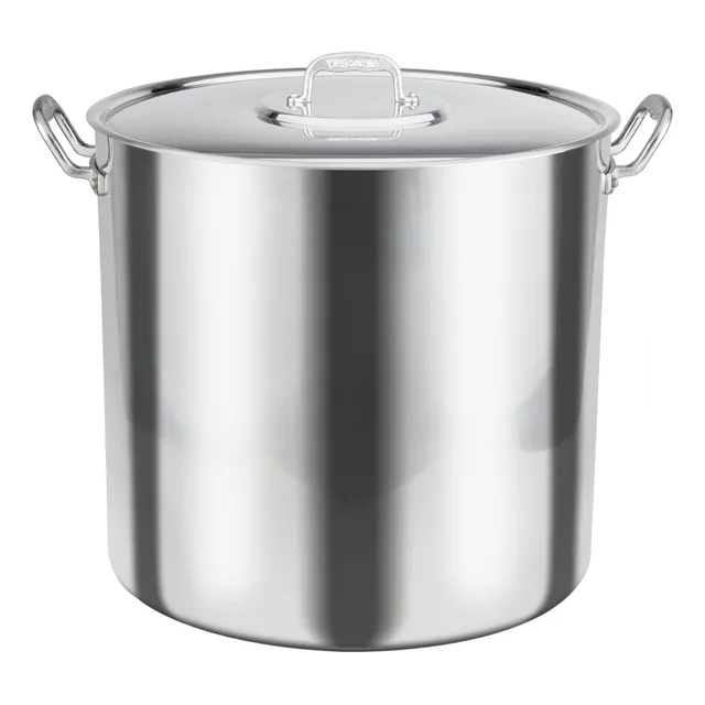 Olla Alta Recta Vasconia De 50 Cm/100 Lt De Aluminio 4mm Color Plateado