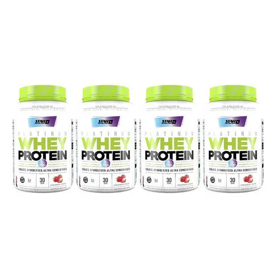 Proteina Whey Star Nutrition 1 Kg X 4 Unidades Sabor Frutilla