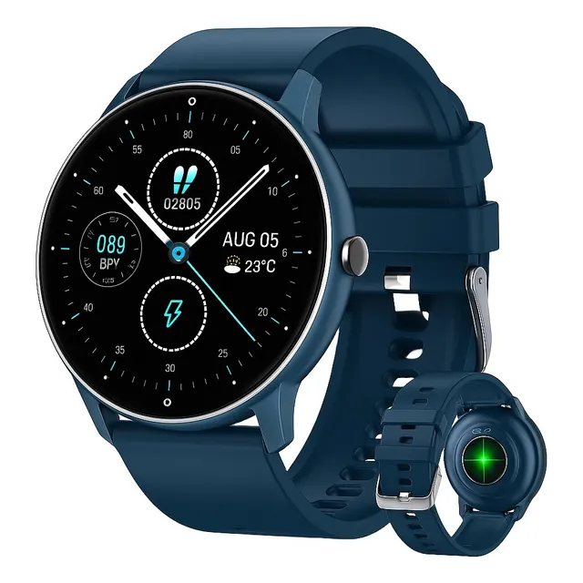 Smartwatch Relógios Inteligentes Esporte Bt Call Redondo Azu