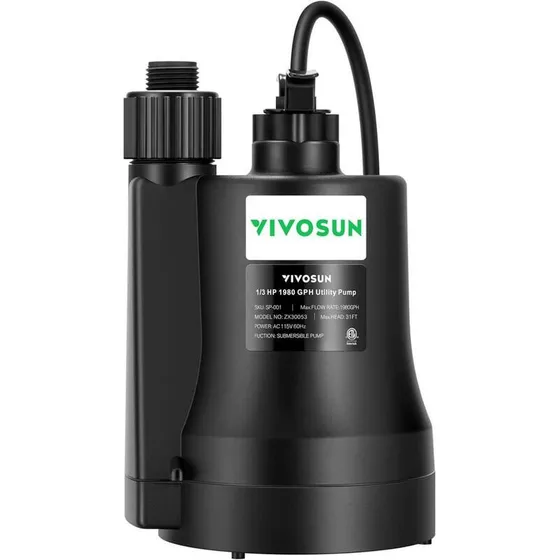 Vivosun Bomba Utilidad Termoplástica Sumergible Wal-sp-003