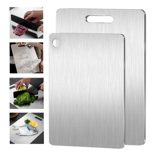 2pzs Tabla De Picar Verduras Frutas Acero Inoxidable Durable 2pzs Tabla De Picar Verduras Frutas Acero Inoxidable Durable
