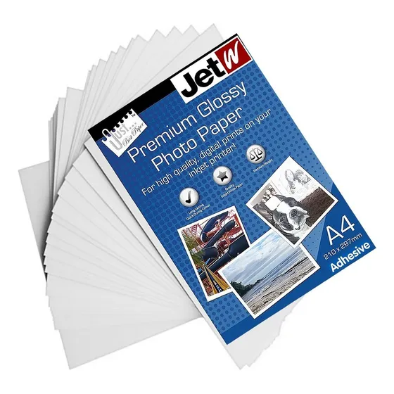 Papel Premium Glossy Adesivo Prova D'água 115g A4 50 Folhas Cor Branco